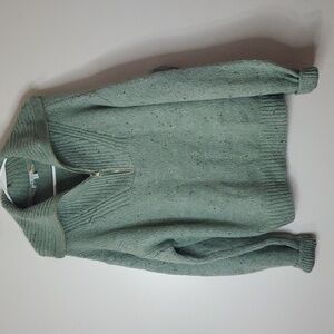 C&C California Chunky Knit Large Lapel Quarter Zip Sweater Size Extra Large